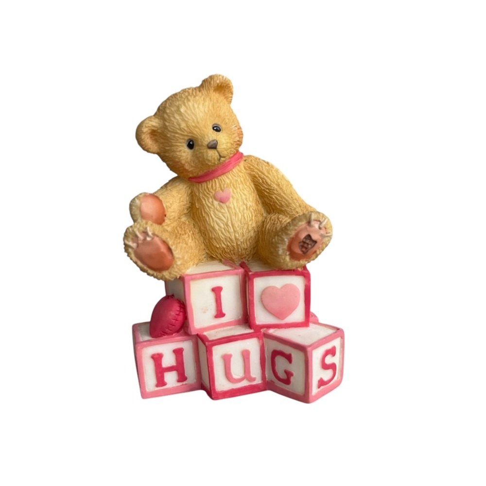 Cherished Teddies I Love Hugs, Teddy Bear, With Love Letter Blocks, #902969 1996